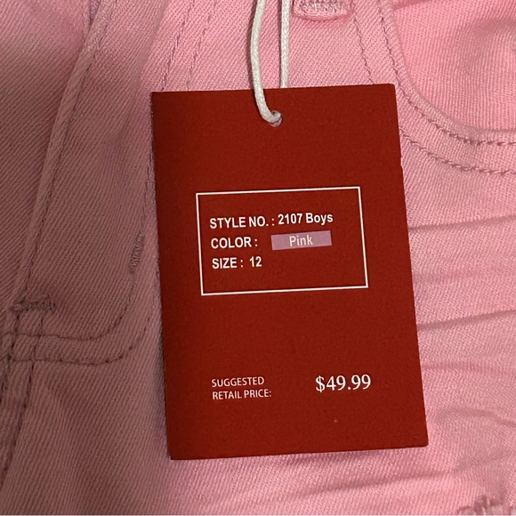 RPM Ripped Pink Straight Leg Jeans - Picture 3 of 7